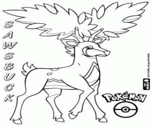 Coloriage Haydaim en été, Pokemon