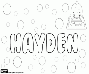 Coloriage Hayden, nom anglais unisexe