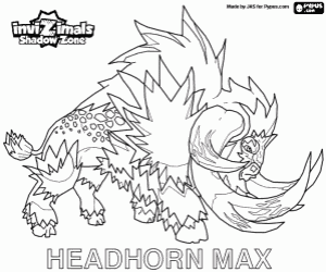 Coloriage Headhorn Max, Invizimals Shadow Zone