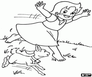 Coloriage Heidi, la fille des Alpes