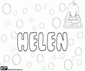 Coloriage Helen, prénom féminin en anglais