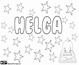 Coloriage Helga, nom norrois