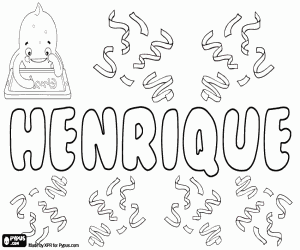 Coloriage Henrique, prénom masculin