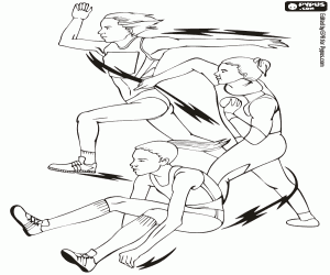 Coloriage Heptathlon, sport avec 7 épreuves