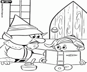 Coloriage Hermey et le contremaître des elfes