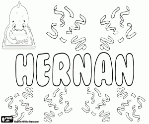 Coloriage Hernan, nom en espagnol