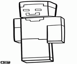 Coloriage Herobrine, personnage de Minecraft