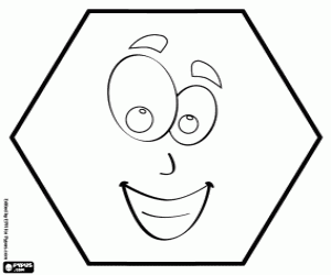Coloriage Hexagone souriant