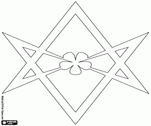 Coloriage Hexagramme unicursal de Thelema