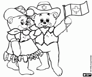 Coloriage Hidy et Howdy, mascottes de Calgary 1988