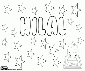 Coloriage Hilal, nom arabe d'unisexe