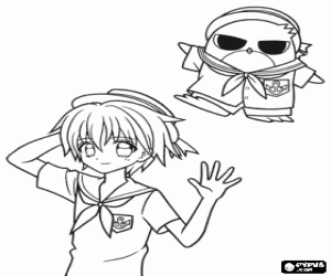 Coloriage Hippo, personnage de Mermaid Melody