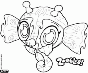 Coloriage Hippocampe, zooble de Seagonia