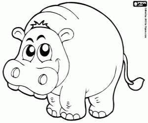 Coloriage Hippopotame