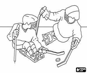 Coloriage Hockey sur glace pour les handicapées