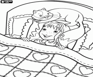 Coloriage Holly Hobbie dans le lit