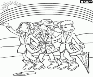 Coloriage Holly Hobbie et l'arc-en-ciel