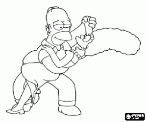 Coloriage Homer et Marge Simpson dansant
