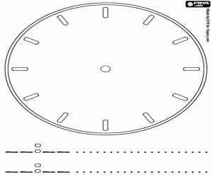 Coloriage Horloge avec douze fractions