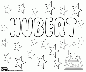 Coloriage Hubert, nom dans plusieurs langues