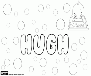 Coloriage Hugh, nom anglais pour enfant