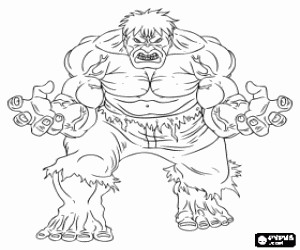 Coloriage Hulk, un super-héros