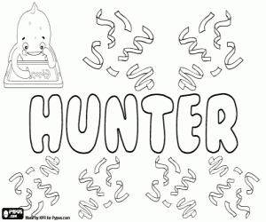 Coloriage Hunter, nom anglais unisexe