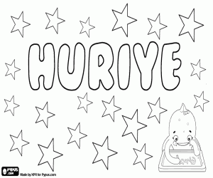 Coloriage Huriye, nom turc pour fille