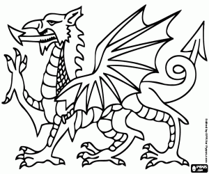 Coloriage Héraldique Dragon