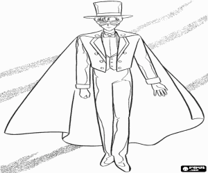 Coloriage Le héros masqué Tuxedo Mask