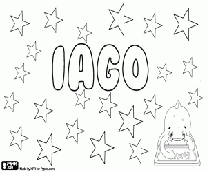 Coloriage Iago, nom pour enfant