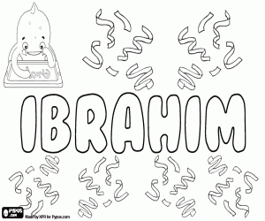 Coloriage Ibrahim, nom arabe pour garçon