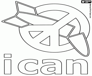 Coloriage ICAN, Prix Nobel de la Paix 2017