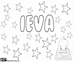 Coloriage Ieva, nom letton et lituanien