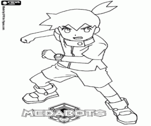 Coloriage Ikki, personnage principal de Medabots
