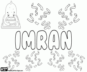 Coloriage Imran, nom arabe pour enfant