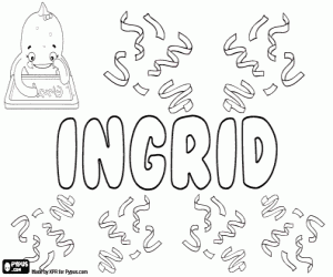 Coloriage Ingrid, nom scandinave