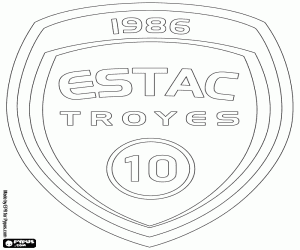 Coloriage Insigne de l’ESTAC Troyes