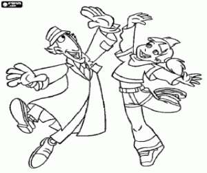 Coloriage Inspecteur Gadget et sa nièce