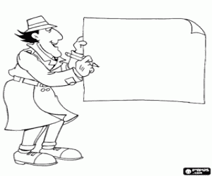 Coloriage Inspecteur Gadget, papier et crayon