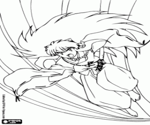 Coloriage InuYasha en action