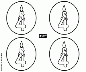 Coloriage Invitation à ma fête de quatre anniversaire