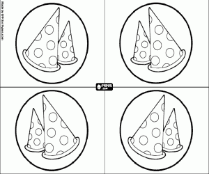 Coloriage Invitations avec chapeaux de fête