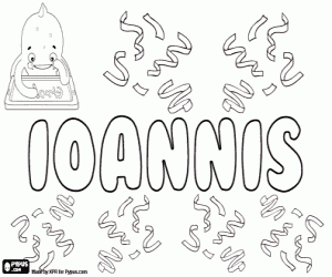 Coloriage Ioannis, un nom grec