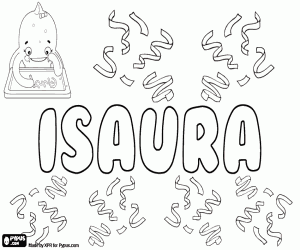 Coloriage Isaura, nom en diverses langues