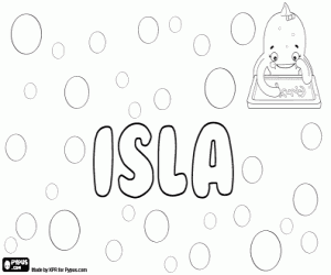 Coloriage Isla, nom féminin