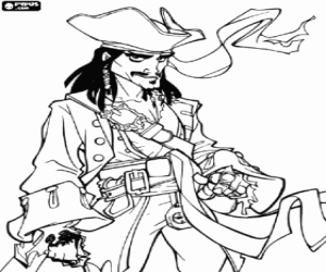 Coloriage Jack Sparrow, le protagoniste