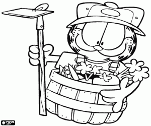 Coloriage Le jardinier Garfield