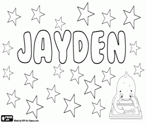 Coloriage Jayden, prénom masculin