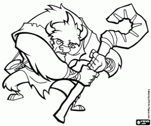 Coloriage Jean Bison, personnage de Sly Cooper